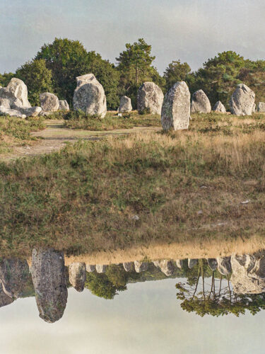 Menhirs Carnac, Double Exposure, France 2022, Fuji Chrystal Archive 19x25 cm.